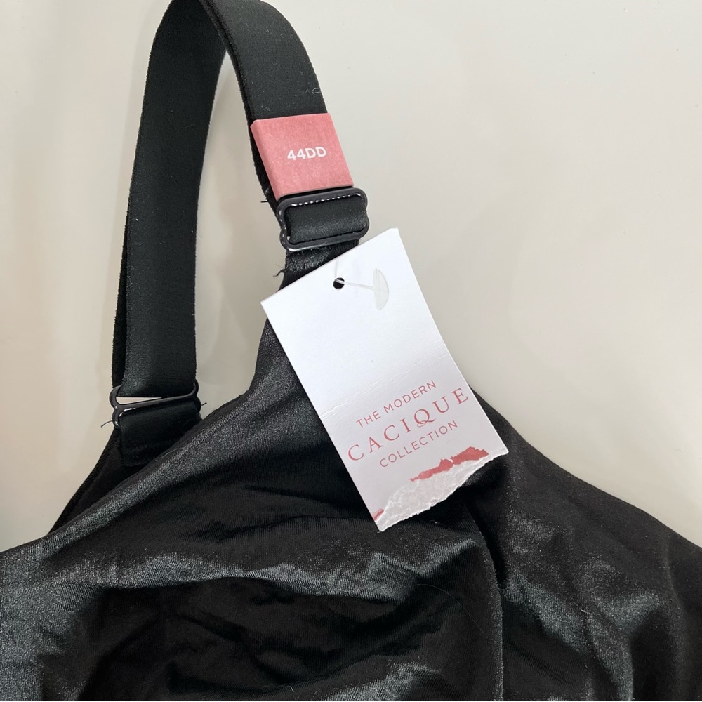 NWT Cacique Black Wireless Unlined Lounge Bra, size 44DD - Picture 3 of 8